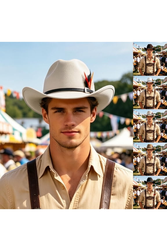 Shapeable Felt Cowboy Hat Cattleman Wide Brim Western Hat for Rodeo Daily