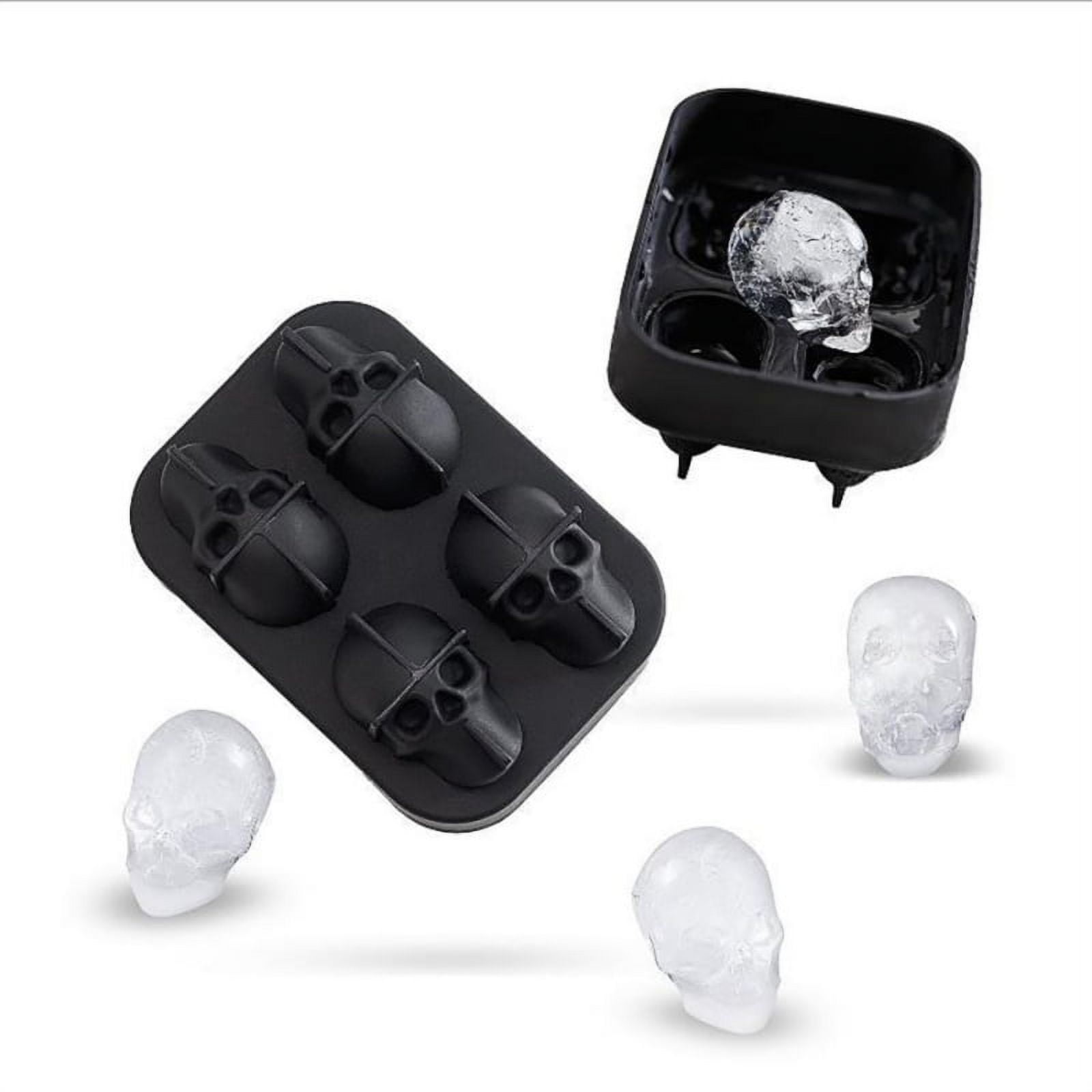 VEVOR Skull Ice Cube Tray 4-Grid Skull Ice Ball Maker 1.6 in.x1.8