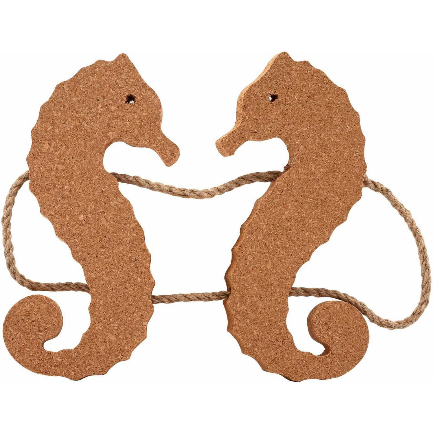 Shaped Cork, Rope Trivet, Seahorses