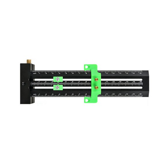 -Shaped Double Line Marking Ruler+Steel Needle/Parallel/Vertical Marking Ruler Hole Scribe Marking Mark Ruler Metric,1 x Hole Scribe Marking Mark Ruler,Black&Green