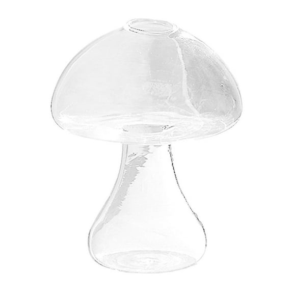 Shaped Glass Vase Lovely Transparent Hydroponics Plant Vase Crafts Decor for Home Office Living Room - Flat Mouth