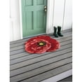 thumbnail image 1 of Shaped Hooked Indoor/Outdoor Rug, Red Poppy, 1 of 1