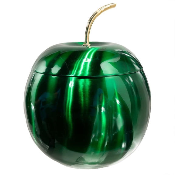 Shaped Ice Bucket With Gold Stem - Standard Green Metallic Finish