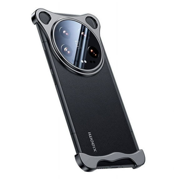 Shaped Metal Corner Pads Case for Xiaomi 14 Ultra 14Pro with Camera Lens Protector Bezel-Less Anti-drop Protective Cover