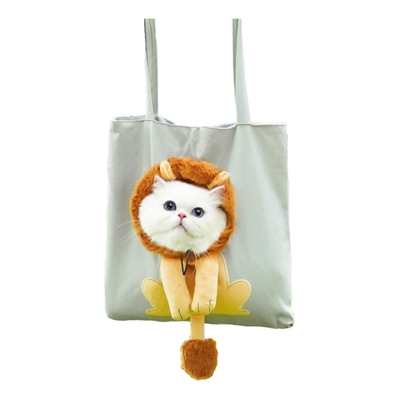 Shaped Pet Canvas Shoulder Tote Bag for Cats and Small Dogs Portable Breathable for Outdoor Adventures Shopping and Daily Travel