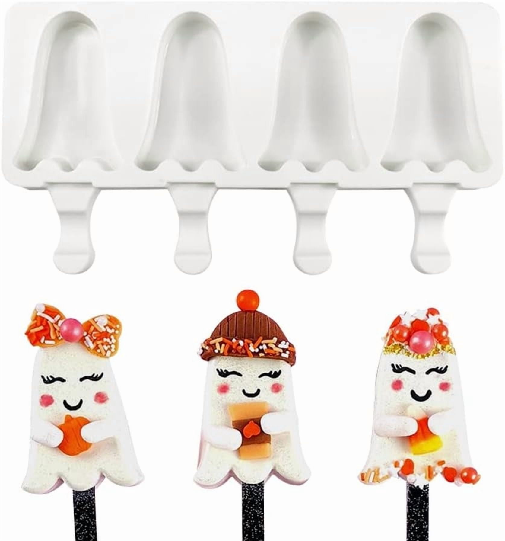 Shaped Popsicle Molds Cute Ghost Shape Ice Pop Molds Silicone 4 ...