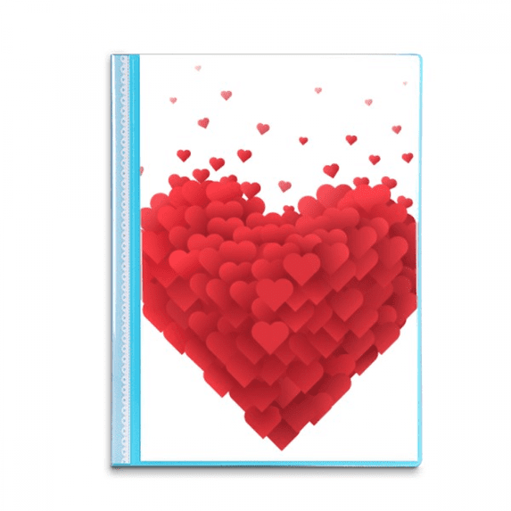 Shaped Red Hearts Valentine's Day Book Sheet Protectors Portfolio Binder Folder