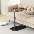 Shaped Side Table, Adjustable Height C Shaped End Table, 360°Swivel
