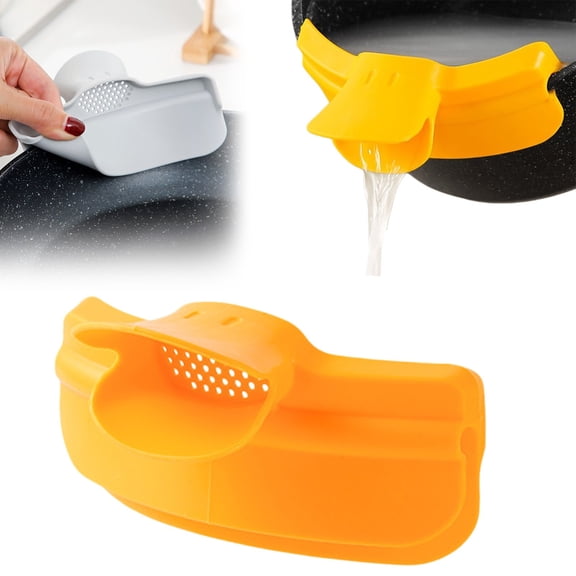 Shaped Silicone Pot Strainer Clip On Pan Pour Spout Anti Spill Kitchen Strainer For Pots Pans Draining Gadget For Pasta Vegetables Broth,Funnel