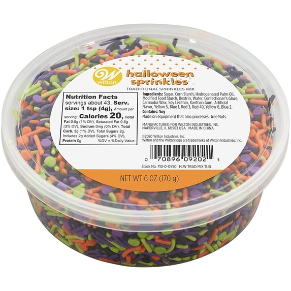 Wilton Shaped Sprinkles Short Tub 6oz-Traditional Halloween
