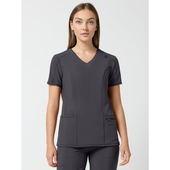 Scrubstar Performance Women’s Shaped Antimicrobial Mesh Panel V-Neck Scrub Top, Sizes XS–3XL