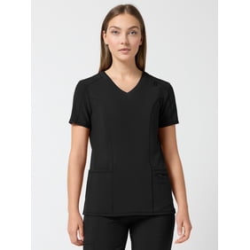 Scrubstar Performance Women&rsquo;s Shaped Antimicrobial Mesh Panel V-Neck Scrub Top, Sizes XS&ndash;3XL