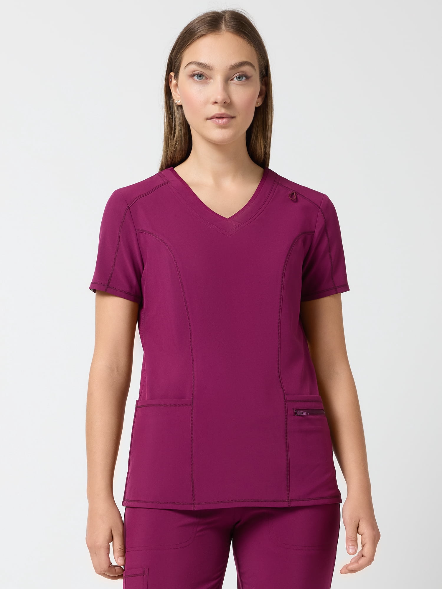 Scrubstar Performance Women’s Shaped Antimicrobial Mesh Panel V-Neck Scrub Top, Sizes XS–3XL