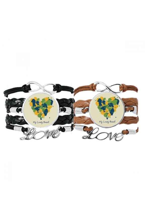 Shaped my lovely brazil brazil bracelet hand strap leather wristband double set