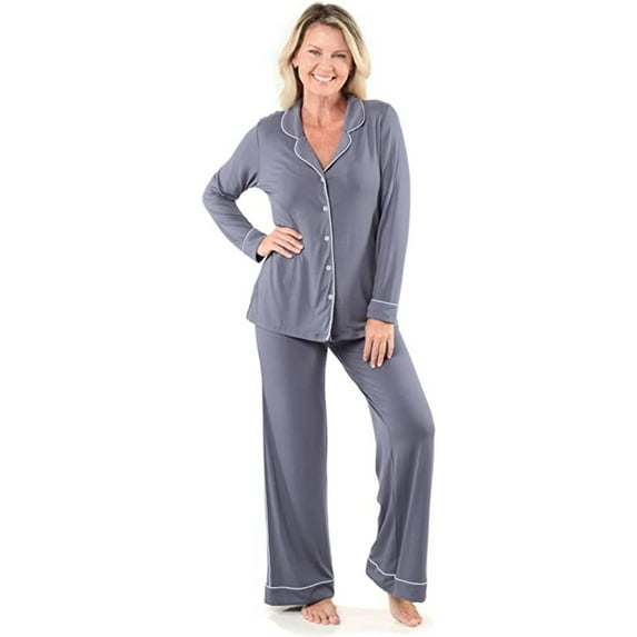 Shapeez Women’s Long Sleeve Bamboo Pajamas / Loungewear Set Pant-L-Female.