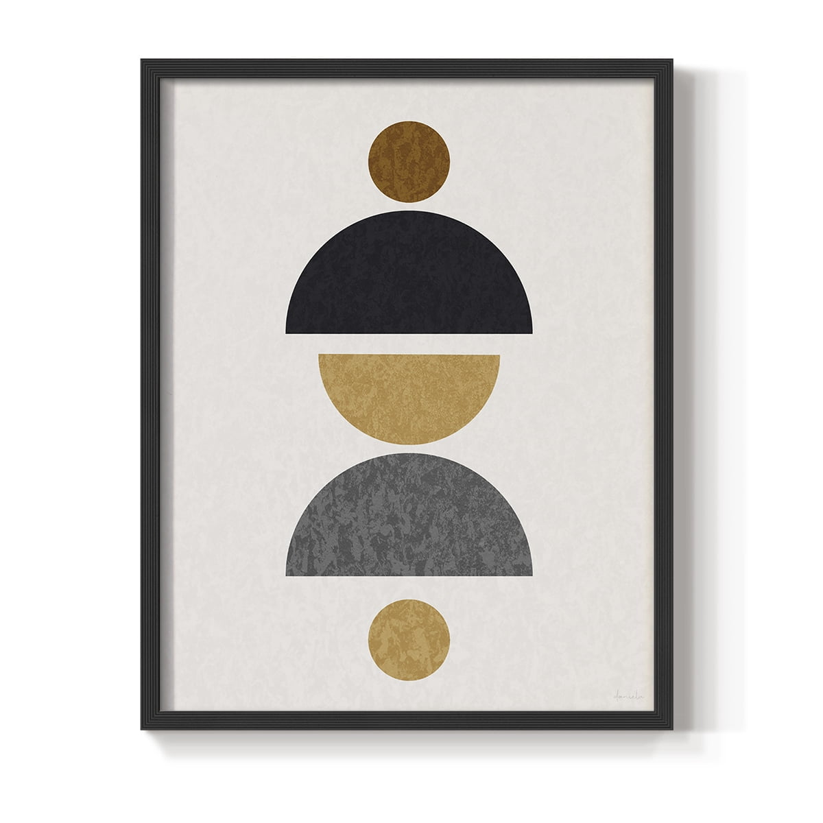 Shapely Center in Black Solid Wood 22 x 28 Framed Print