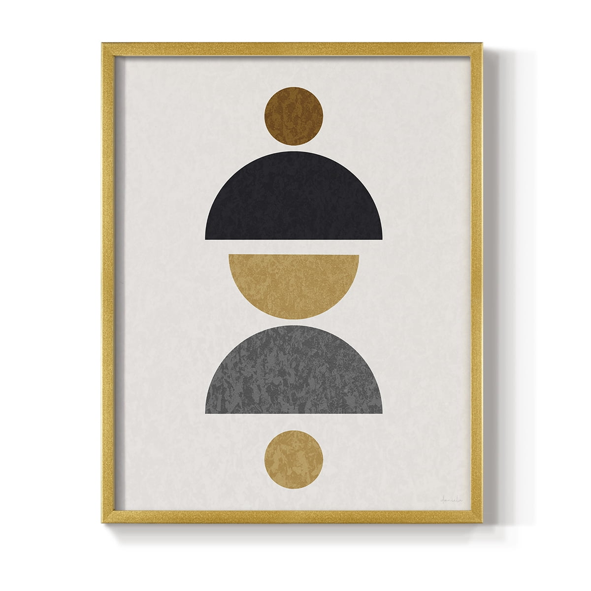 Shapely Center in Gold Solid Wood 11 x 14 Framed Print