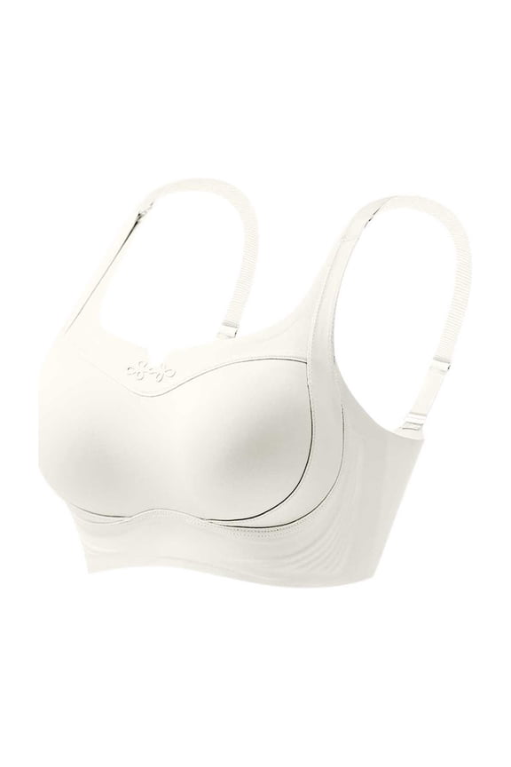 Shaper Bra Push up Wirefree Bra, Womens Seamless Soft Comfortable Wireless Bras, Push up Support Full Cover T-Shirt Bralette White 38