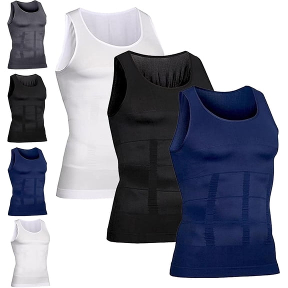 Men's Compression Top - High-Performance Shaping Vest for Men, Large-Sized High-Rise Vest for Men, Perfect Body Shape.