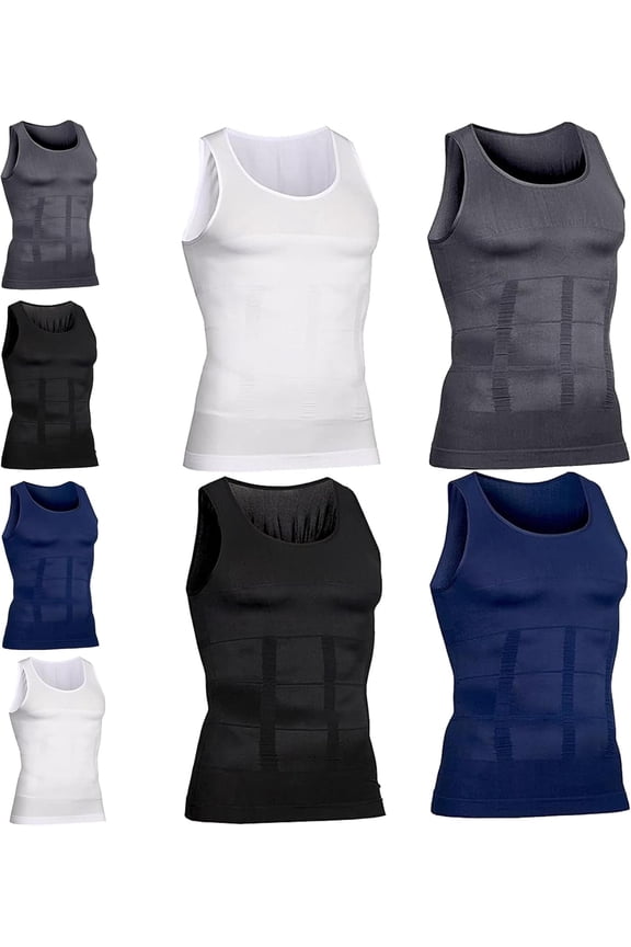 Men's Compression Top - High-Performance Shaping Vest for Men, Large-Sized High-Rise Vest for Men, Perfect Body Shape.