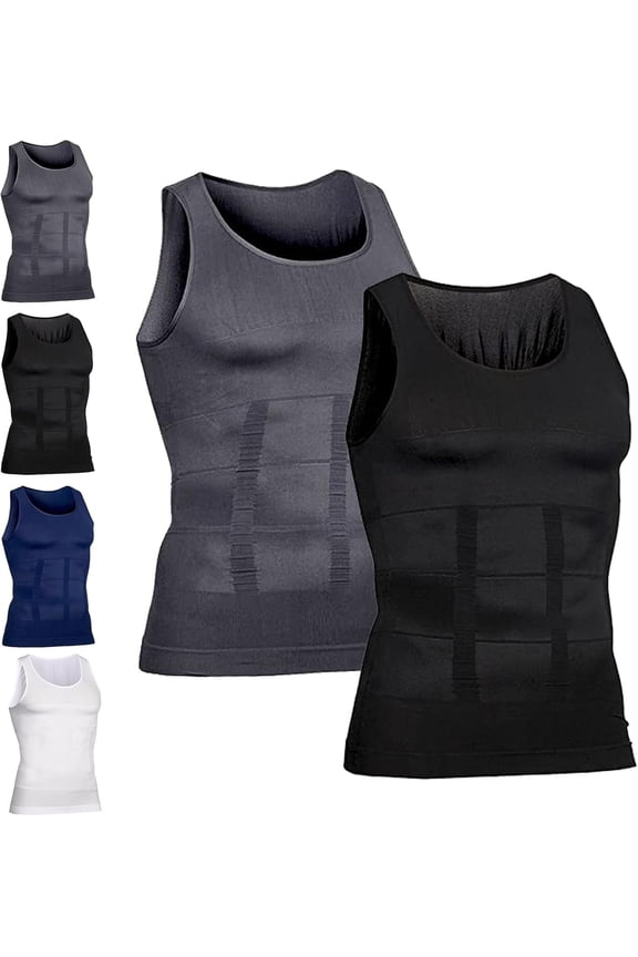 Men's Compression Top - High-Performance Shaping Vest for Men, Large-Sized High-Rise Vest for Men, Perfect Body Shape.