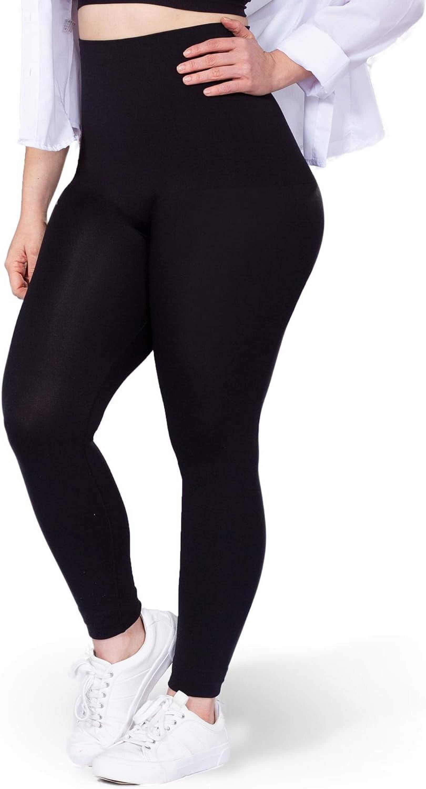Buy SHAPERX Women Black Solid Cotton Pack of 2 Leggings (XS