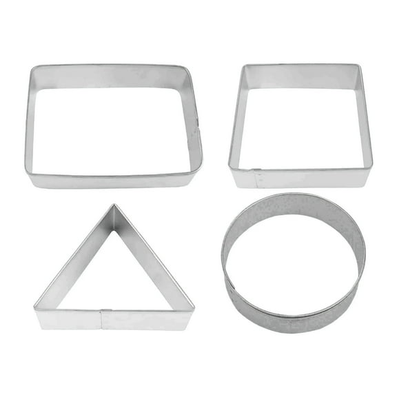 Shapes 4 Piece Cookie Cutter Set - Square, Triangle, Circle and Rectangle - The Cookie Cutter Shop - Tin Plate Steel