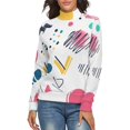 thumbnail image 1 of Shapes And Bold Brush Lines Women's Turtleneck Sweater Long Sleeve Ribbed Fitted Turtle Neck Casual Fall Winter Collection Top L, 1 of 4