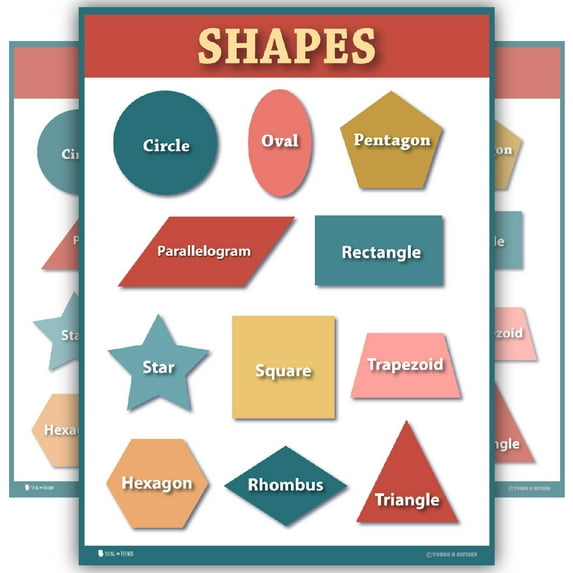 Shapes Colored Nursery Kids Laminated Large – Young N Refined
