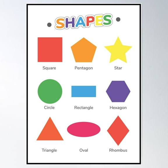 Shapes - Educational Kids Poster Wall Art, Modern Wall Decor For Living Room Bedroom, 24x36 UNFRAMED