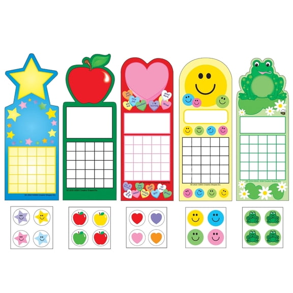 Shapes Etc Shapes Etc 5 Seasonal Designs Personal Chart and Sticker Set, 2-3/4 X 7-1/2 in, Set of 120