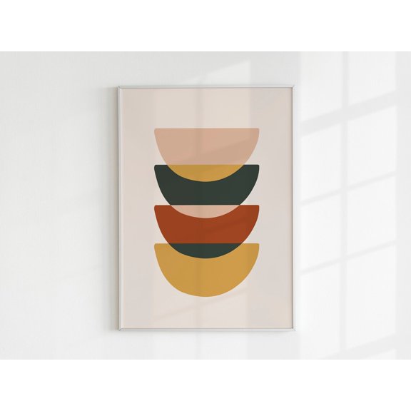 Shapes Leaf Retro Inspired Wall Decor Unframed Paper Print