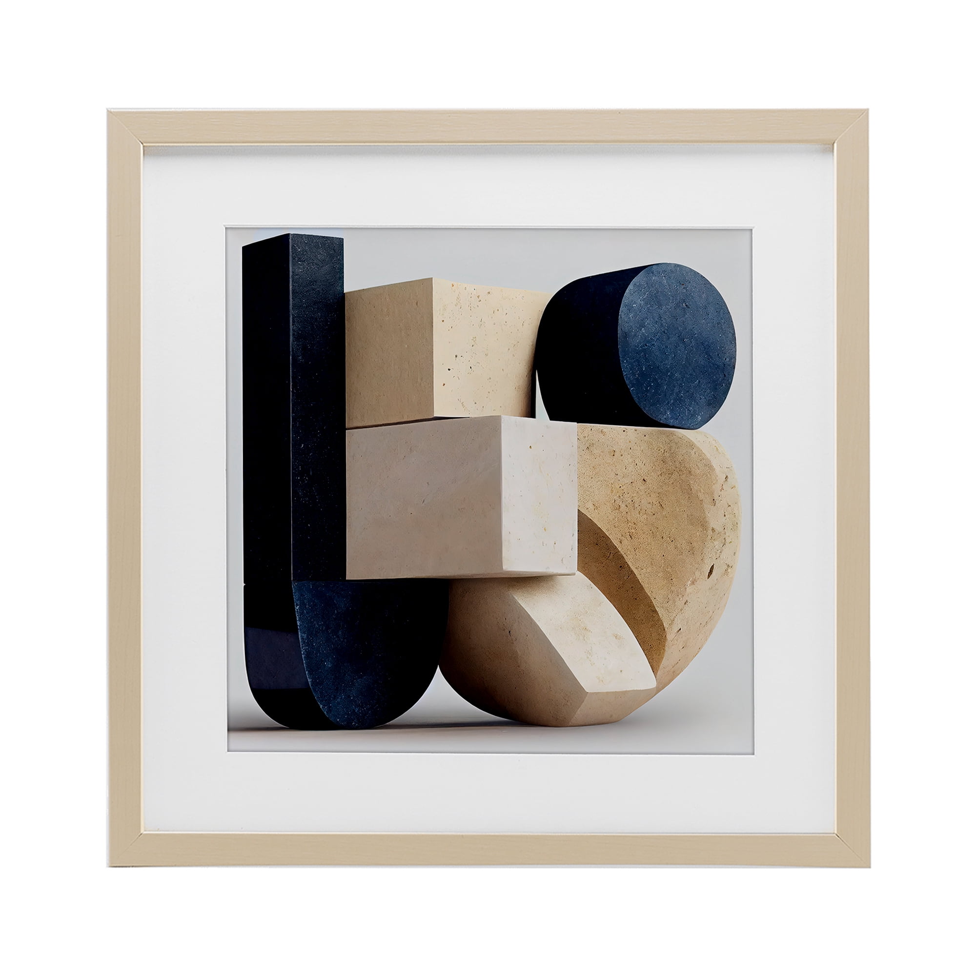 Shapes Of Things Geometric Contour Birch Framed Print Under Glass, design by Sasha