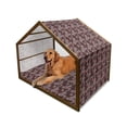 thumbnail image 1 of Shapes Pet House, Geometric Rectangle Frames Retro Patterns Polka Dots and Houndstooth, Outdoor & Indoor Portable Dog Kennel with Pillow and Cover, 5 Sizes, Scarlet White Black, by Ambesonne, 1 of 4