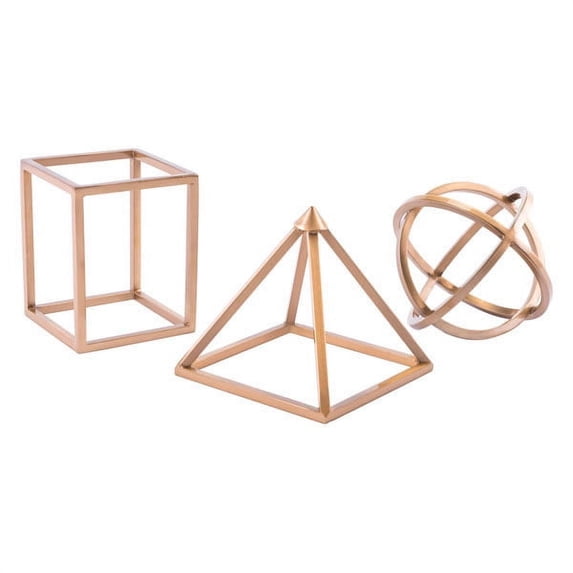 Shapes Set Of 3 Antique Brass