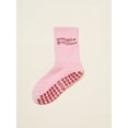 thumbnail image 1 of Shapes Studio Crew Half Calf Grip Socks, Cutest Fruits Pilates Socks, Ruffle socks, Non-Slip, Barre Yoga Fitness (US, Numeric, 5, 10, Regular, Regular, Pink, Effortless Club), 1 of 5