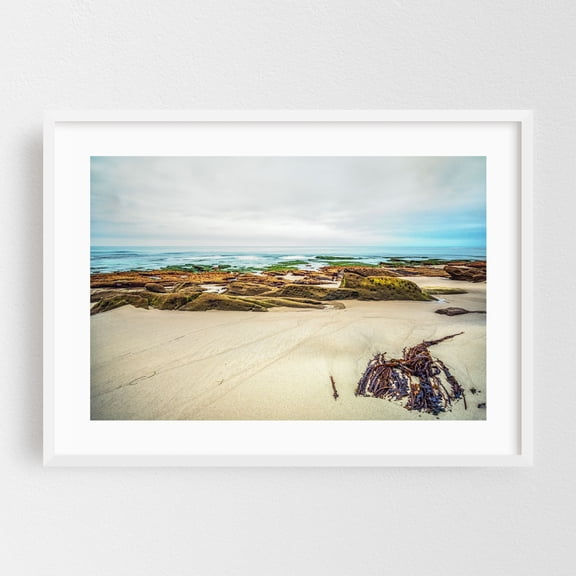 Shapes and Dreams - San Diego California Photography Beach Coast Ocean Nature Landscape Scenic Coastal White Framed Wall Art Print 5 x 7 inches