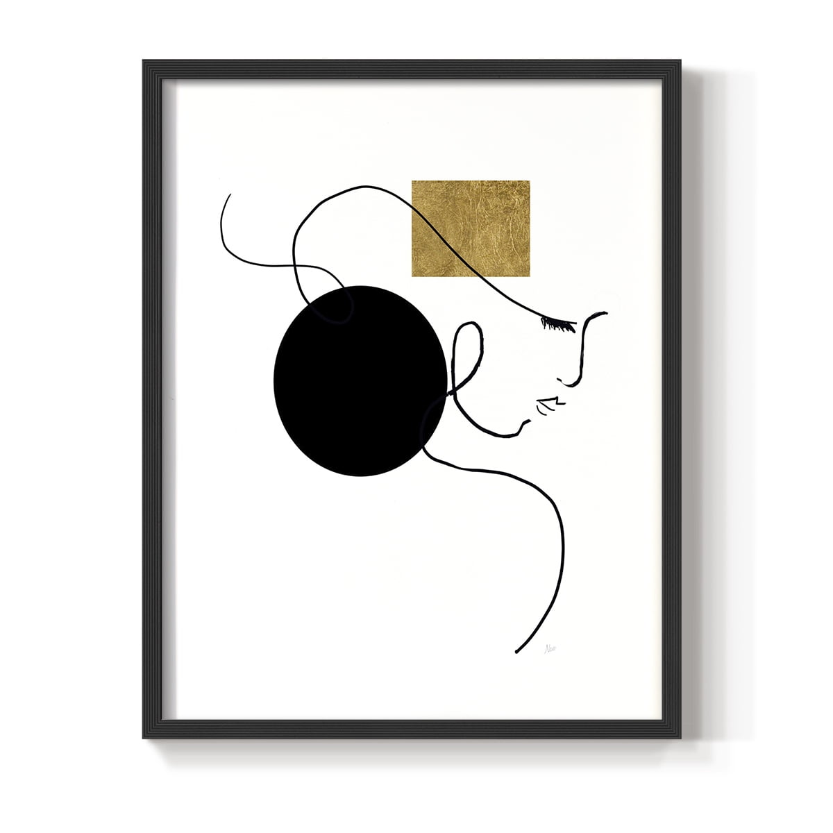 Shapes and Lines I in Black Solid Wood 11 x 14 Framed Print