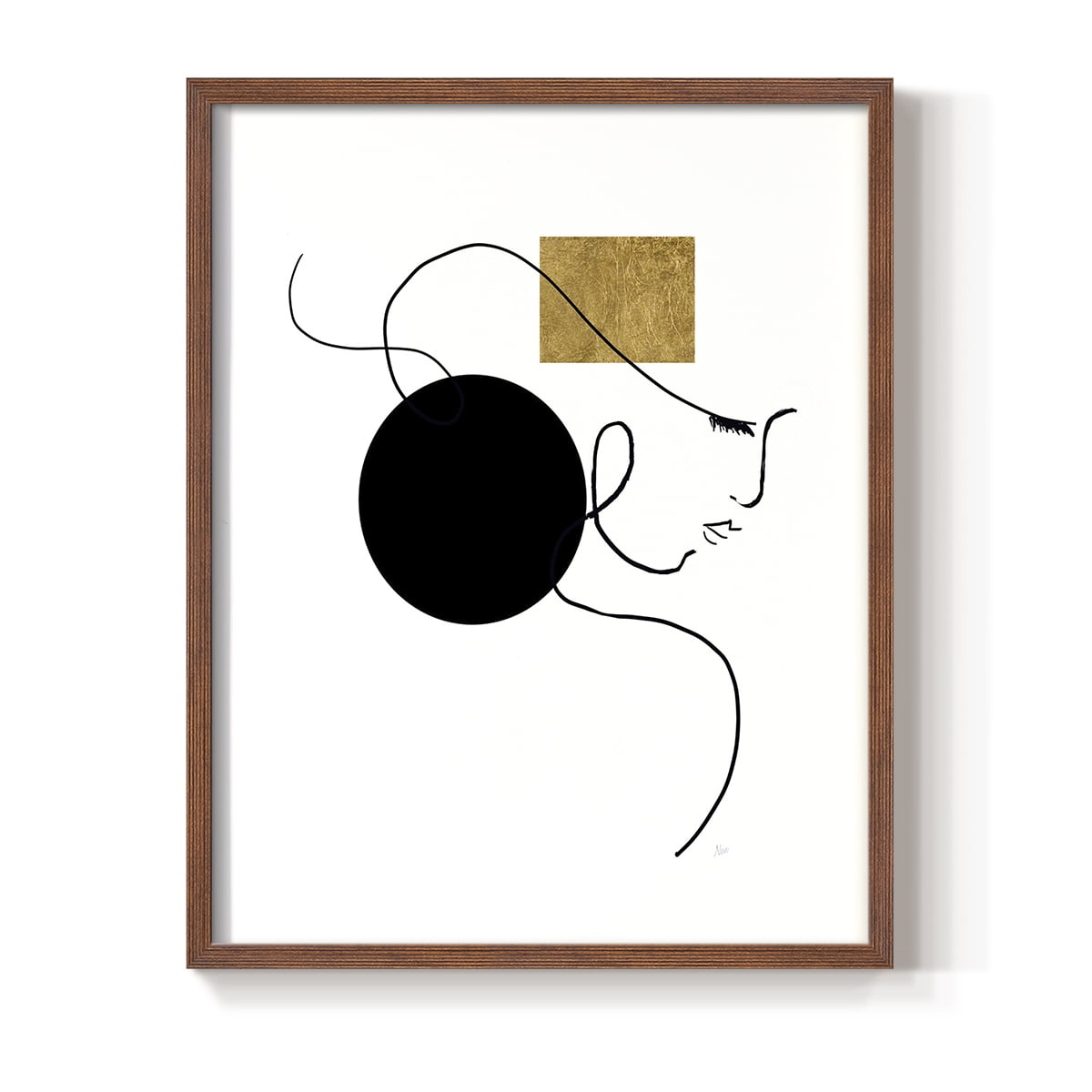 Shapes and Lines I in Brown Solid Wood 8 x 10 Framed Print
