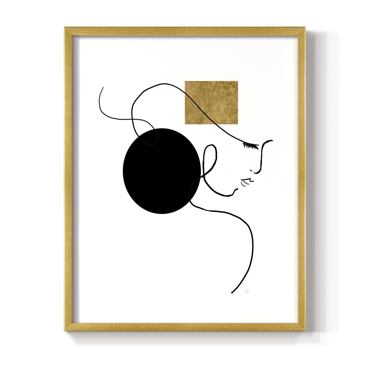 Shapes and Lines I in Gold Solid Wood 8 x 10 Framed Print
