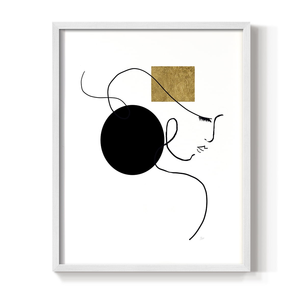 Shapes and Lines I in White Solid Wood 8 x 10 Framed Print