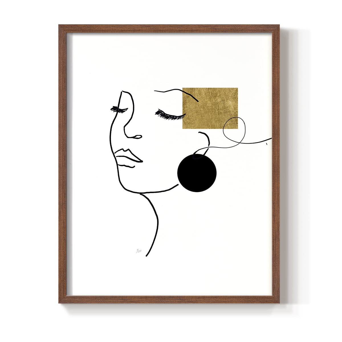 Shapes and Lines II in Brown Solid Wood 8 x 10 Framed Print