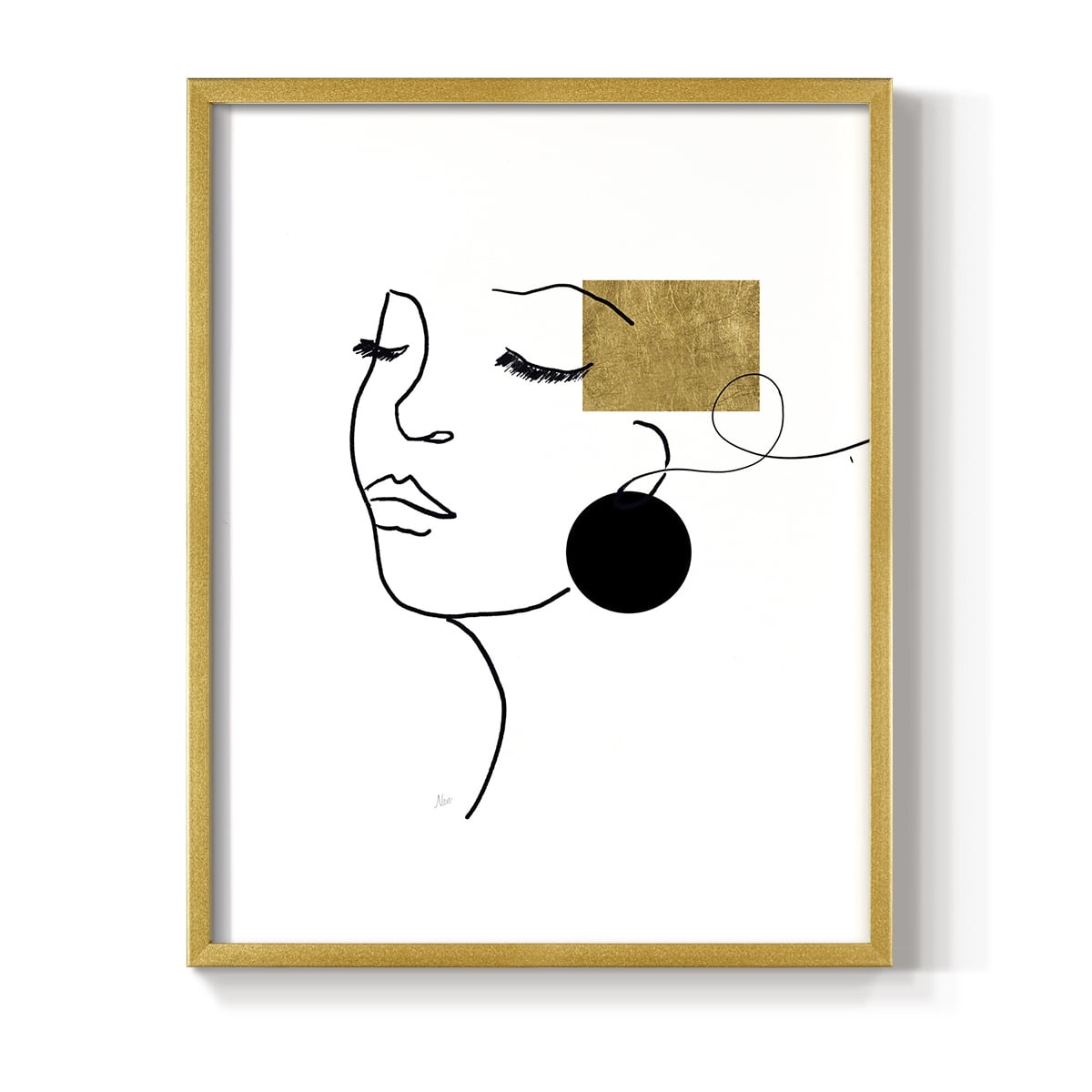 Shapes and Lines II in Gold Solid Wood 22 x 28 Framed Print
