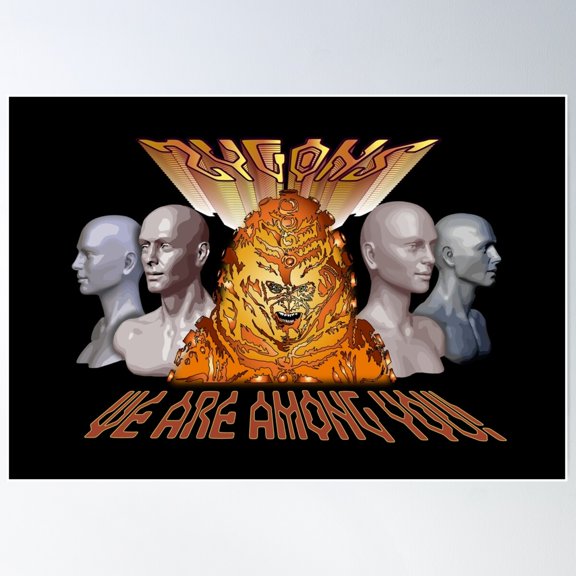 Shapeshifters-"We Are Among You" (Black Background) Poster Wall Art, Modern Wall Decor For Living Room Bedroom, 12x18 UNFRAMED