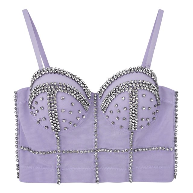 Shapewear Bodysuit For Women Body Shaping Sexy Deep V Rhinestone Sexy