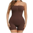 thumbnail image 1 of Shapewear Bodysuit For Women Sexy Backless Solid Color Perspective Shaping Clothes Coffee XL, 1 of 2