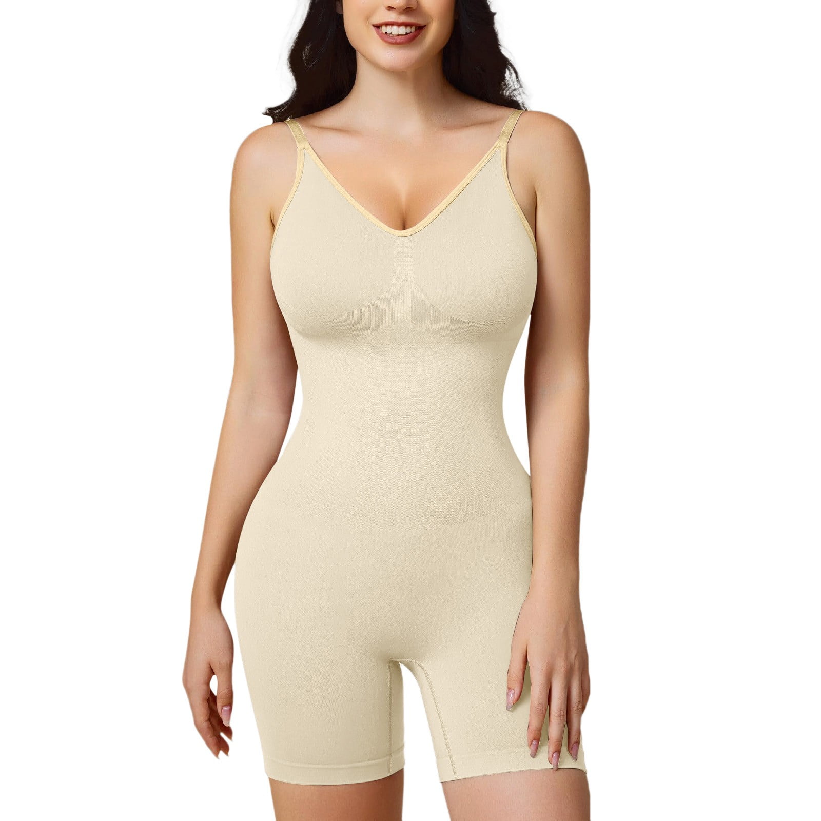 Shapewear Bodysuit For Women Tummy Control Body Shaper Backless Seamless Spaghetti Strap Body