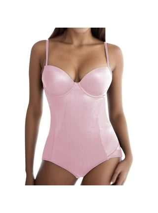 Women S Tulle Hemline Full Slip Shapewear Stretchy Bodysuit Body Shaper  with Built in Bra Cami Dress Women Body, Pink, X-Large : :  Clothing, Shoes & Accessories