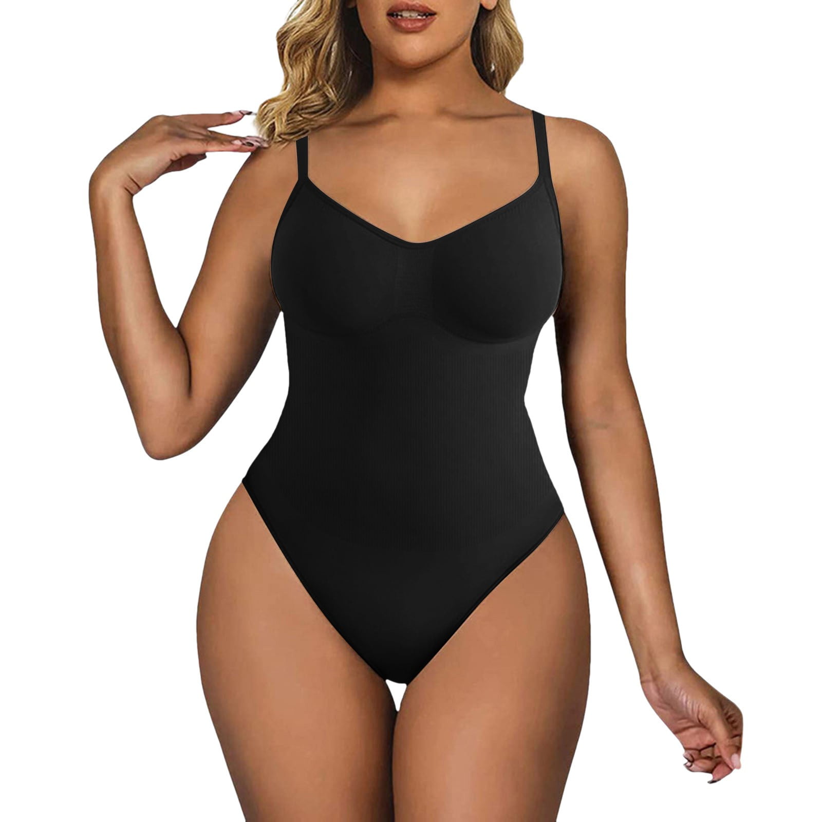 Shapewear Bodysuit For Women Tummy Control Seamless Body Shaping Belly  Controlling Lifting Plus Size Thong Briefs Suspenders Tight Corset Shapewear  Tops Bodysuits Black S 