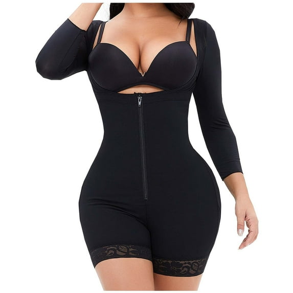 Shapewear Bodysuit for Women Shaper Firm Control Shapewear Lifter Corset Shapewear Women Tummy Body Long Sleeve Shapewear Black XL